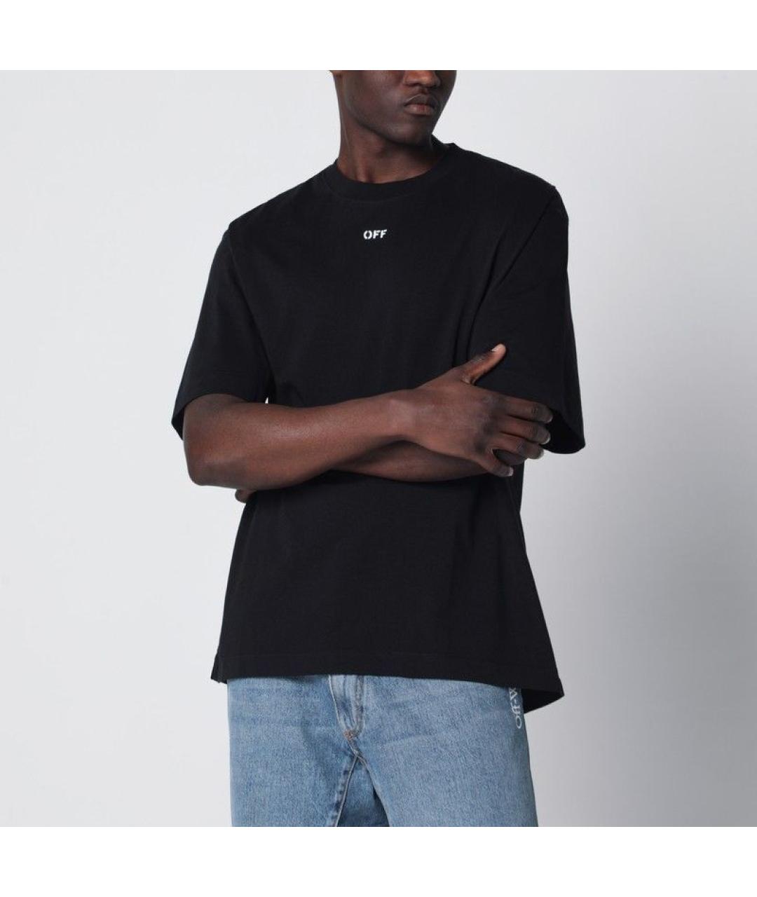 OFF-WHITE Черная хлопковая футболка, фото 4