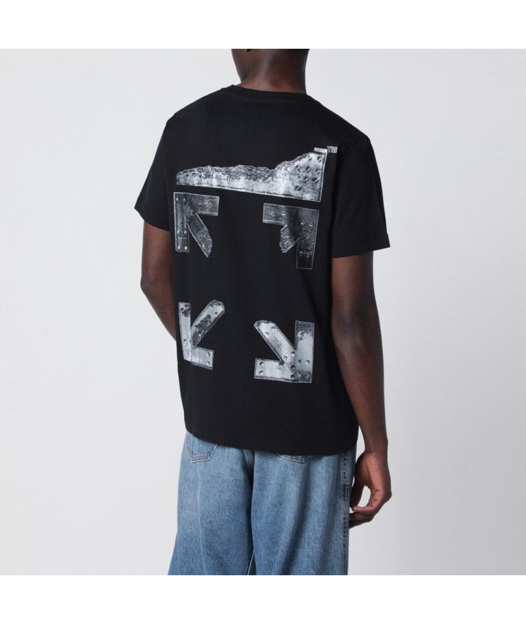 OFF-WHITE Черная хлопковая футболка, фото 2
