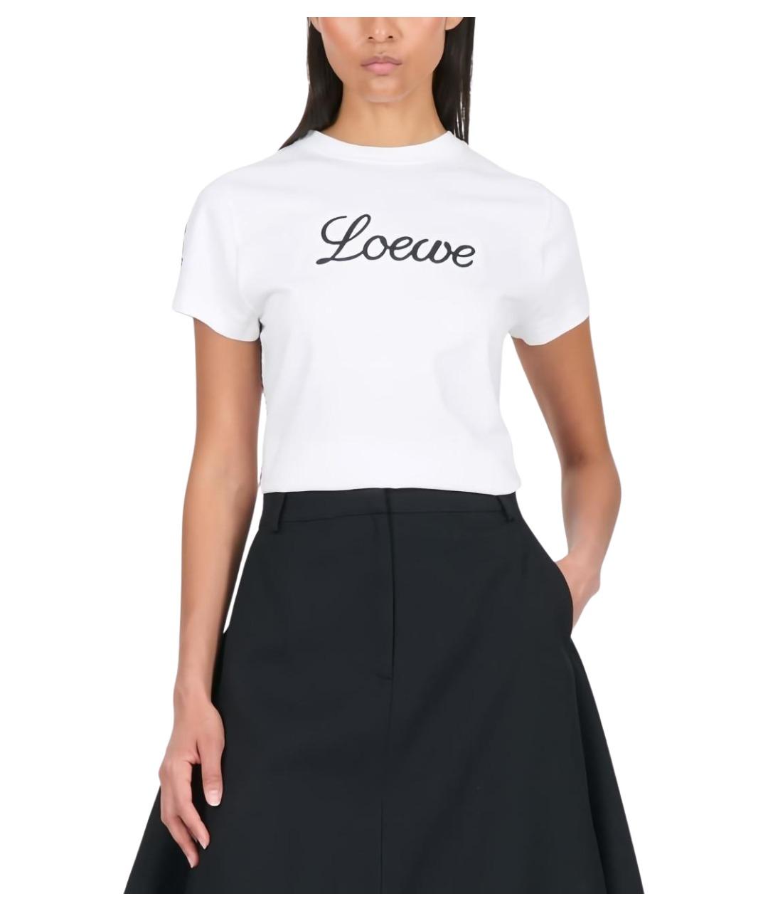 LOEWE Белая хлопковая футболка, фото 1