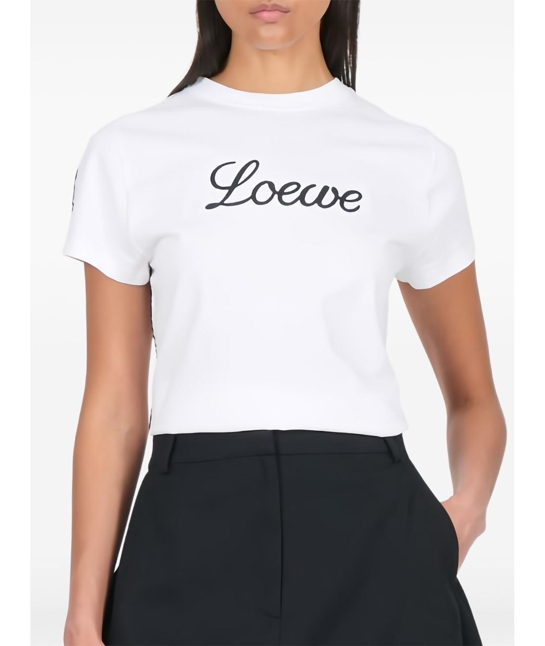 LOEWE Белая хлопковая футболка, фото 2