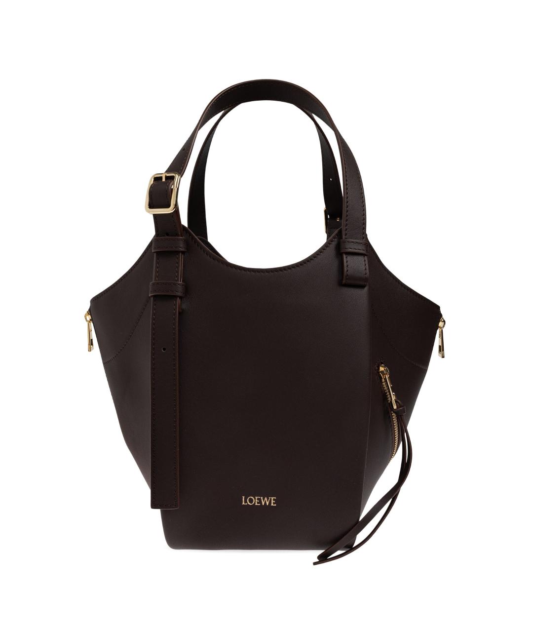 LOEWE Коричневая кожаная сумка тоут, фото 1