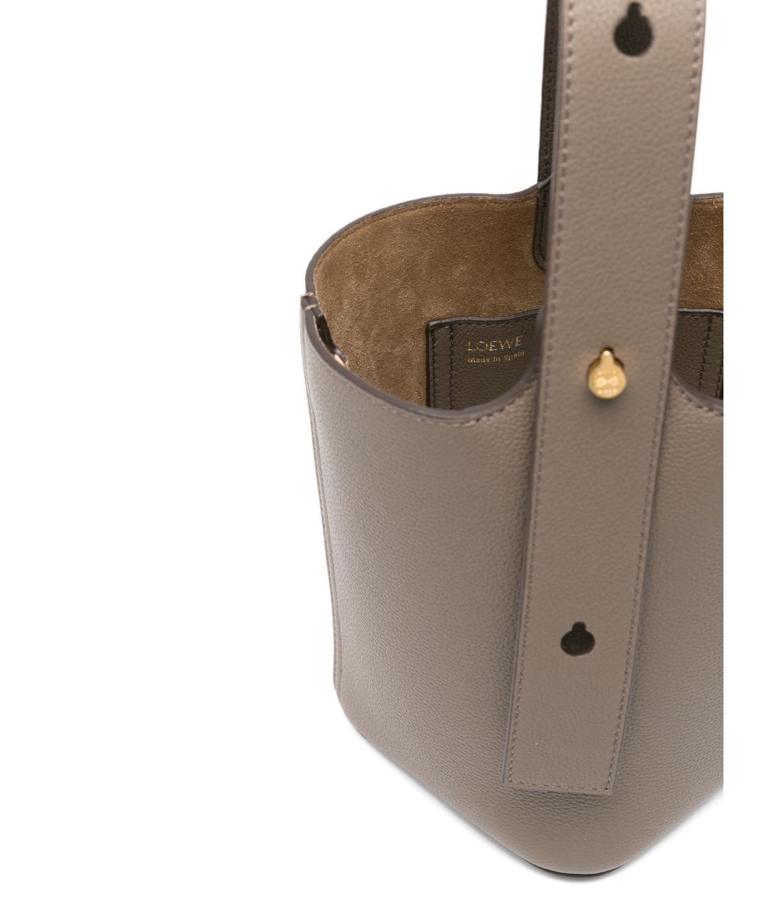 LOEWE Бежевая кожаная сумка тоут, фото 3