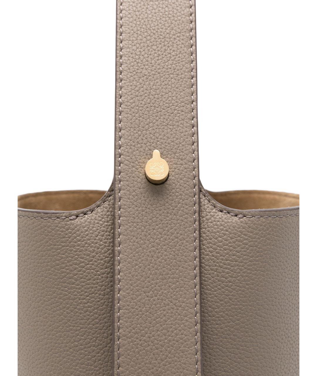 LOEWE Бежевая кожаная сумка тоут, фото 4