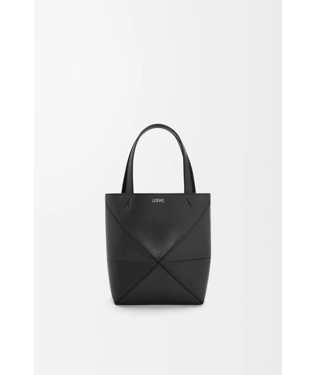 LOEWE Черная кожаная сумка тоут, фото 6