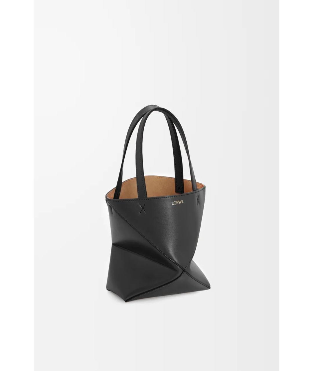 LOEWE Черная кожаная сумка тоут, фото 2