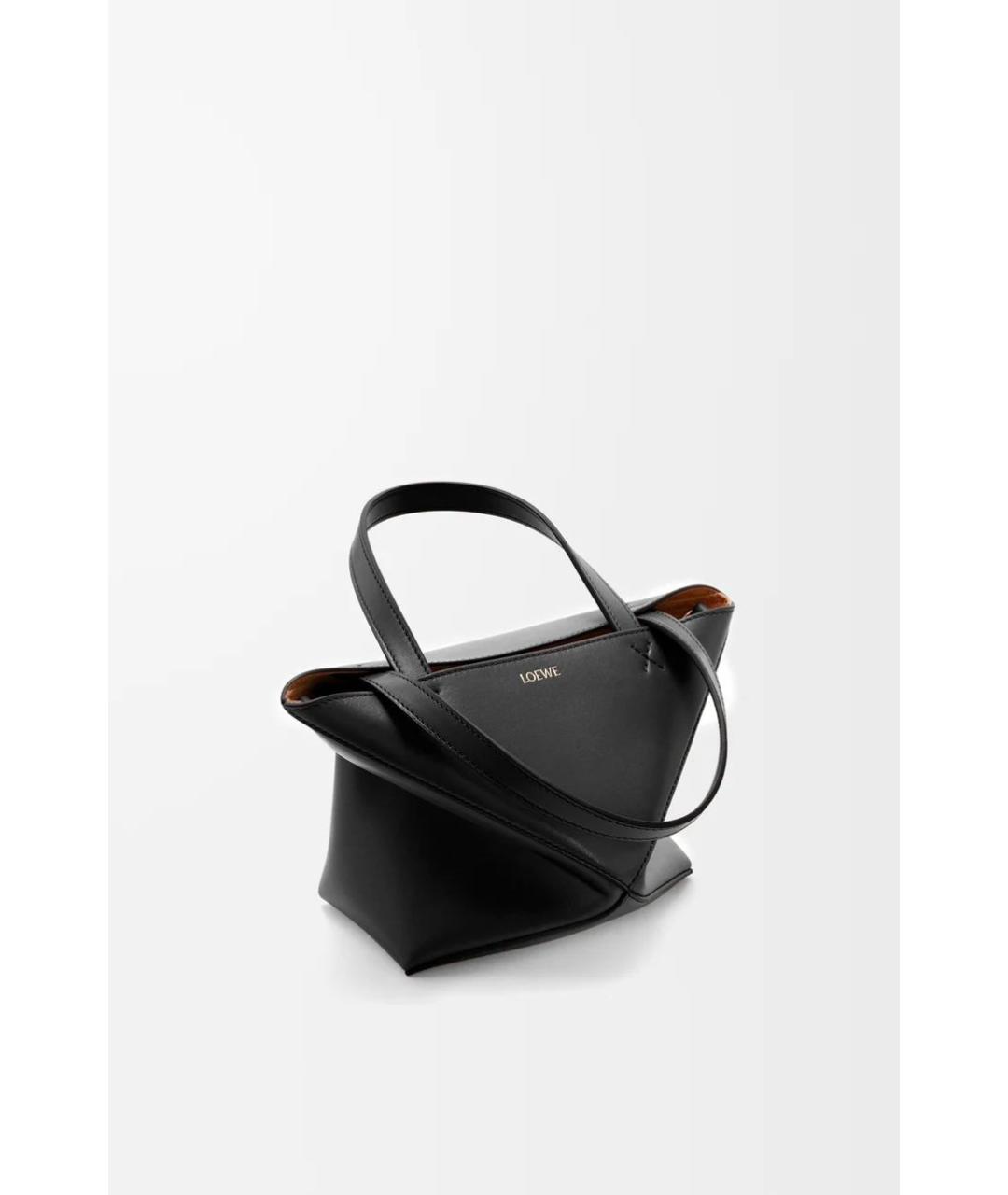 LOEWE Черная кожаная сумка тоут, фото 3