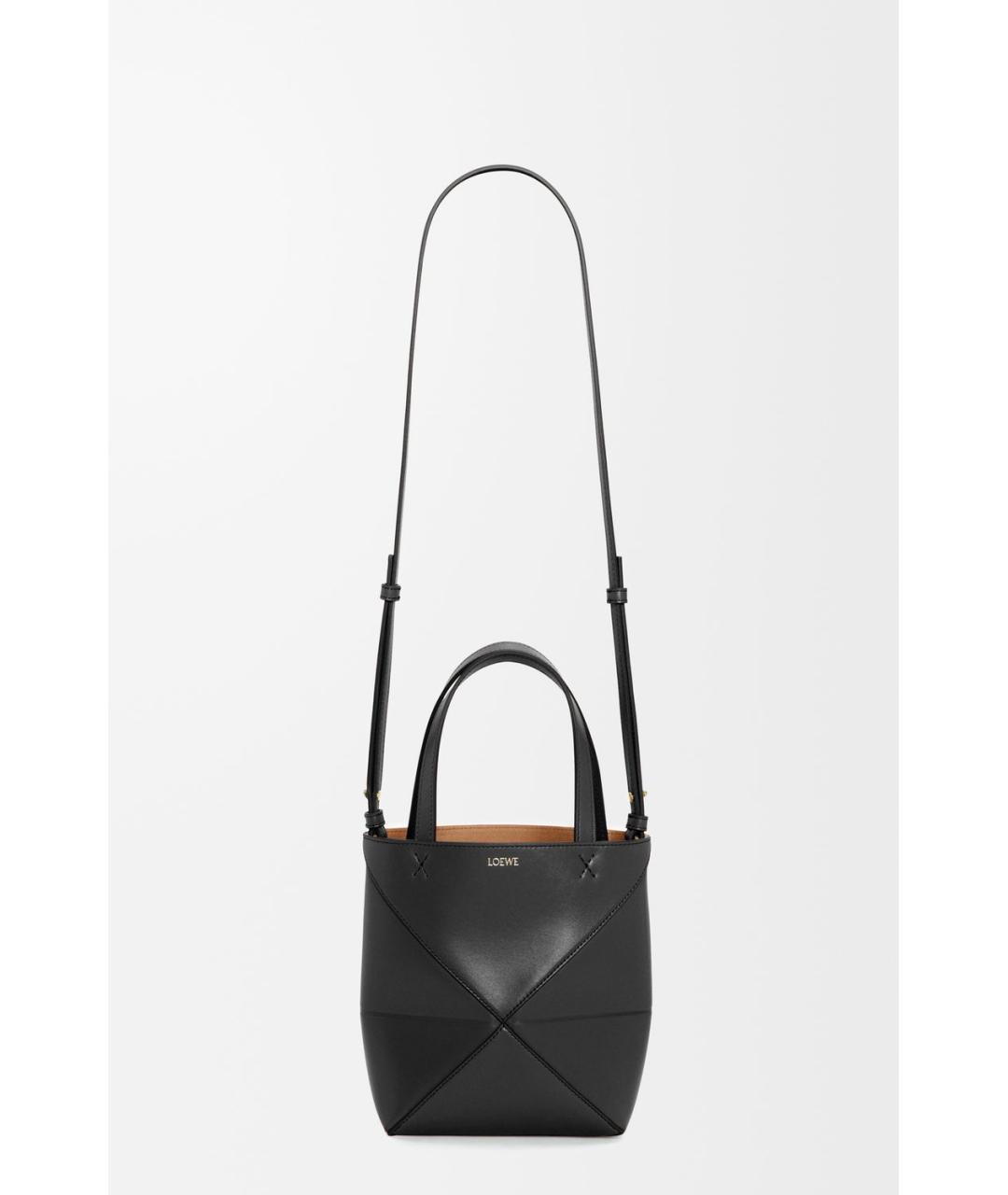 LOEWE Черная кожаная сумка тоут, фото 5
