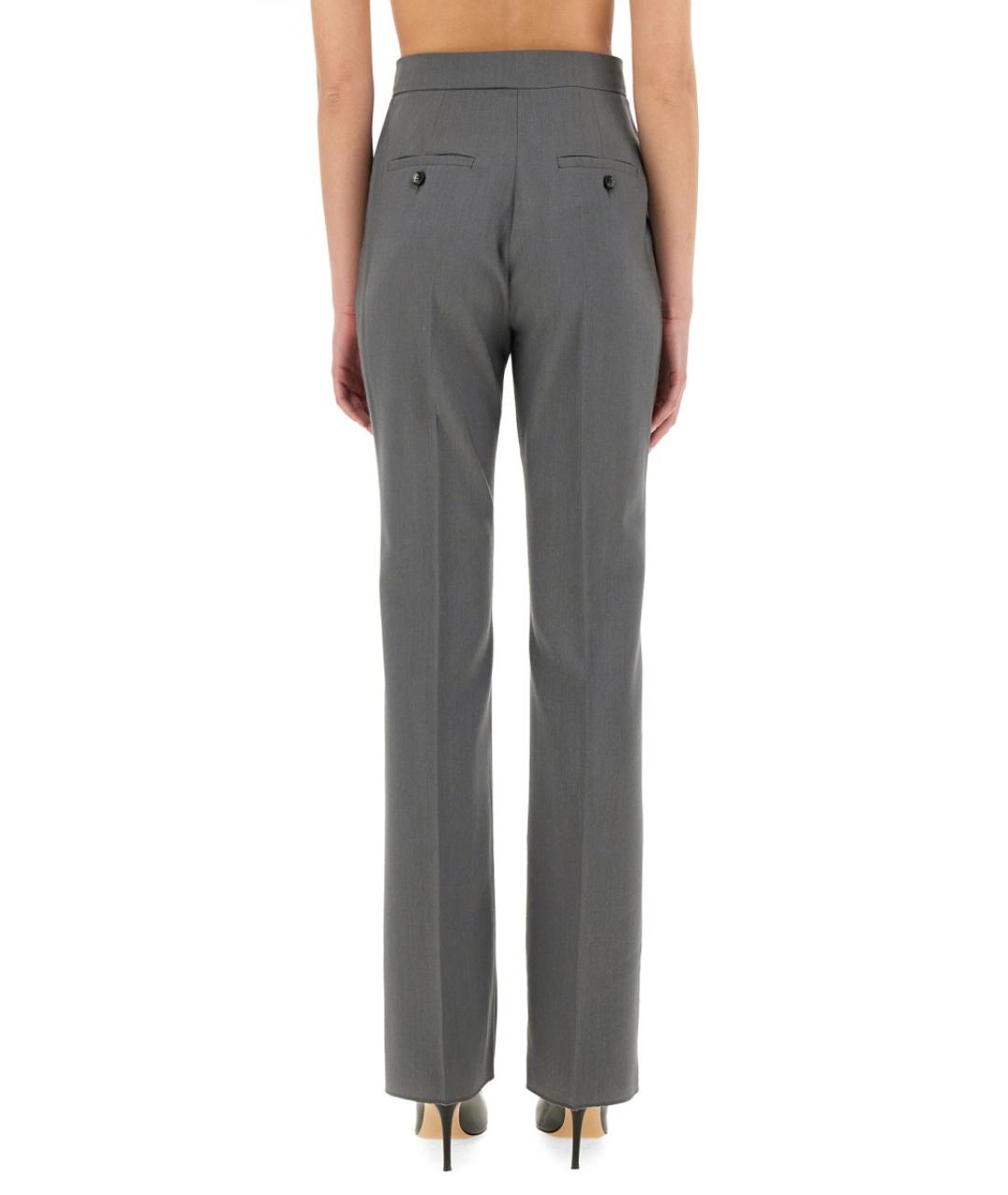 MAX MARA Серые шерстяные брюки узкие, фото 3