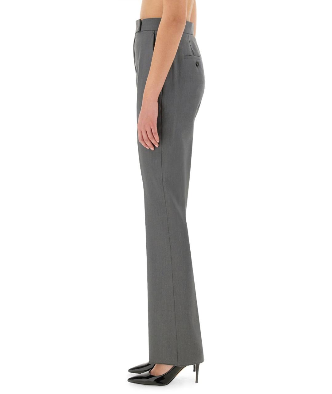 MAX MARA Серые шерстяные брюки узкие, фото 4