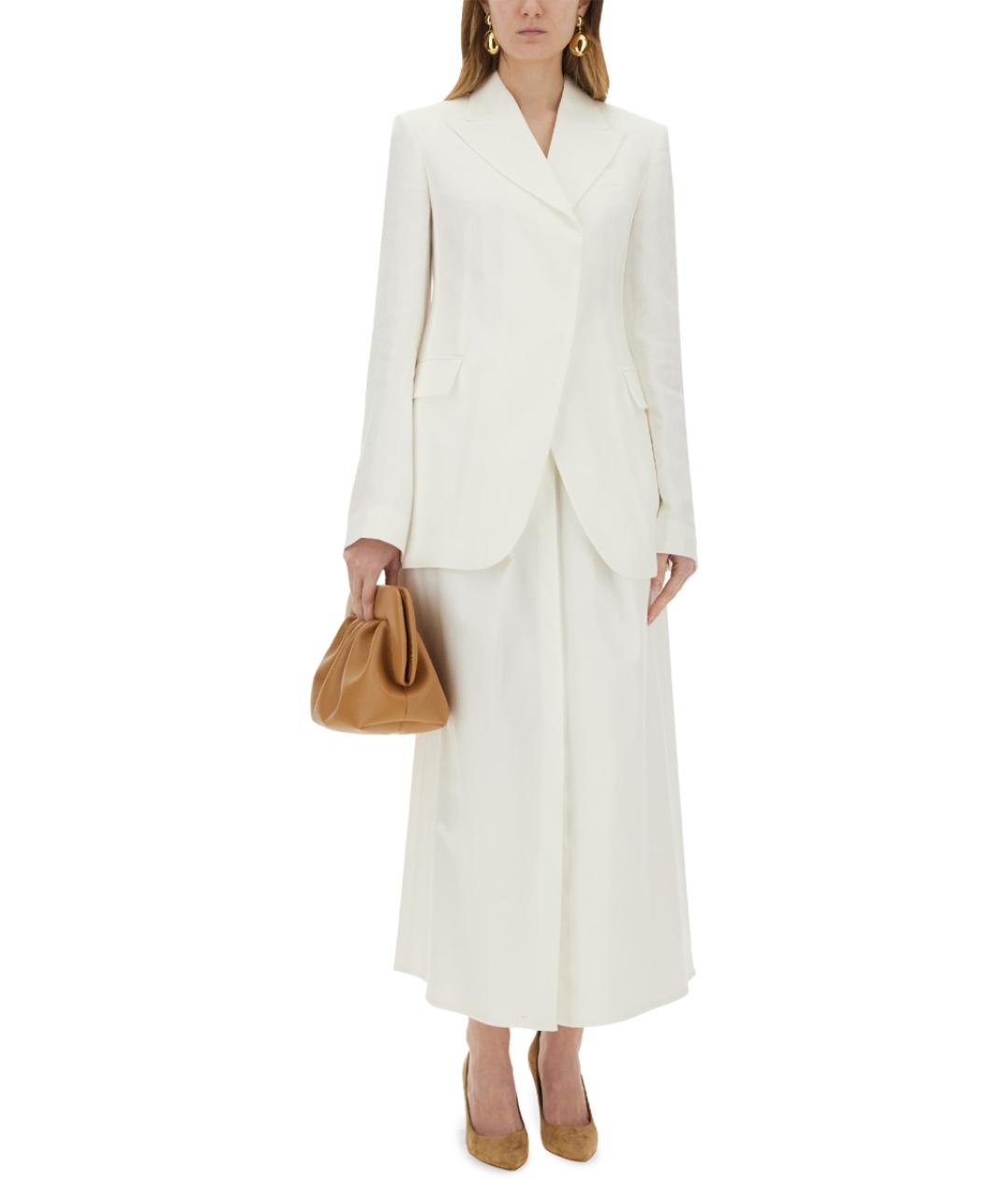 MAX MARA Белая хлопковая юбка макси, фото 2