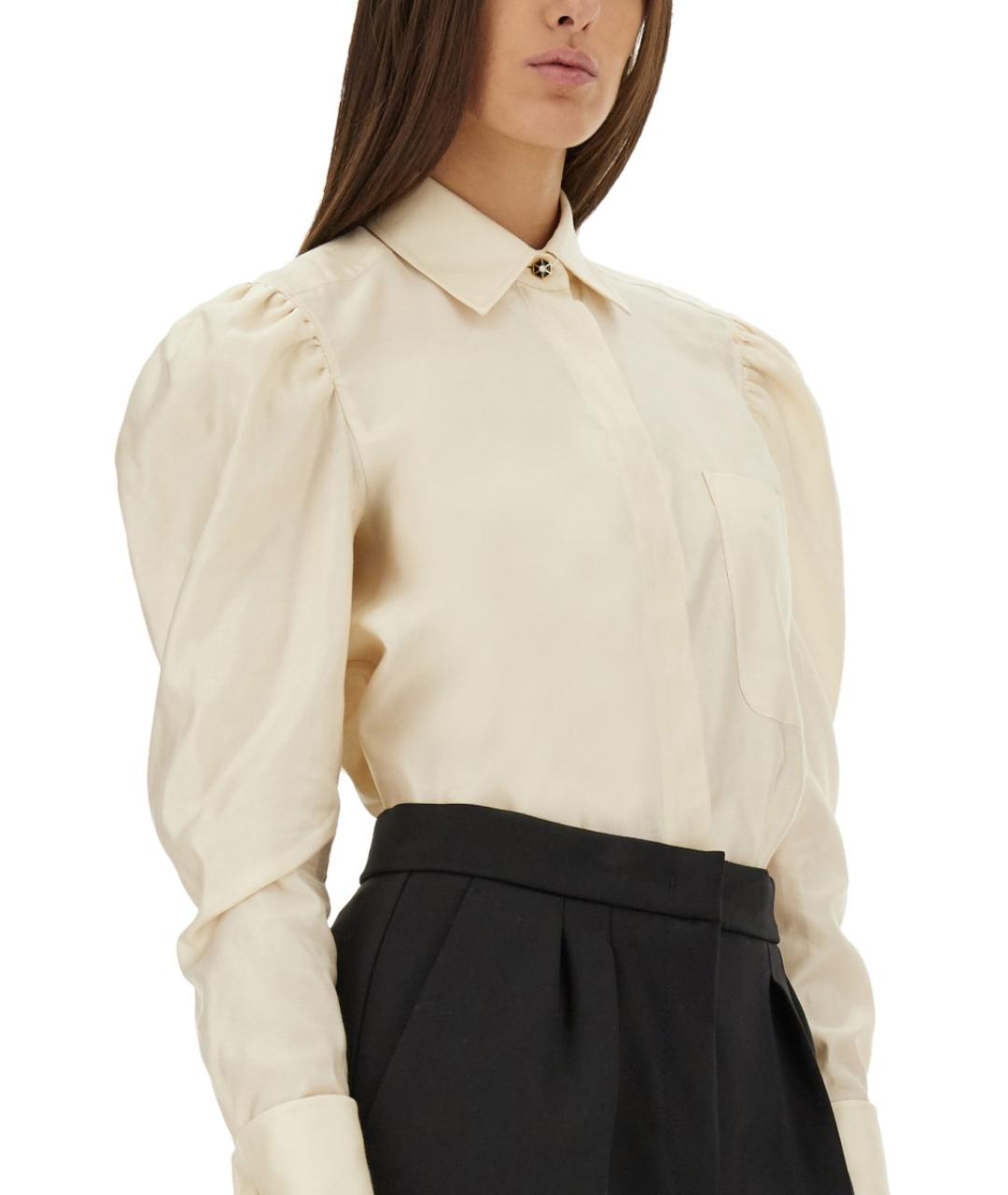 MAX MARA Бежевая хлопковая рубашка, фото 4