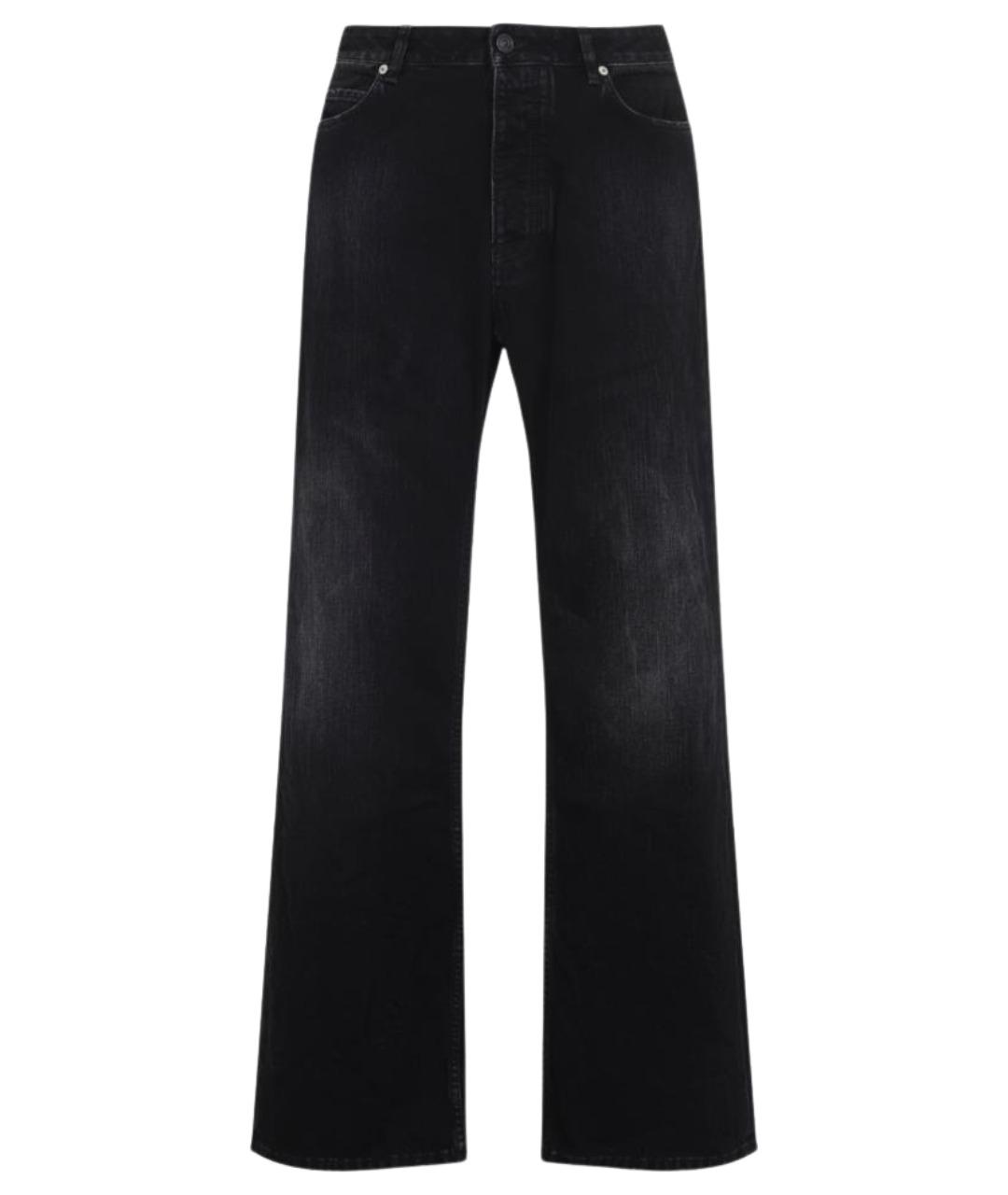BALENCIAGA Черные хлопковые прямые джинсы, фото 1