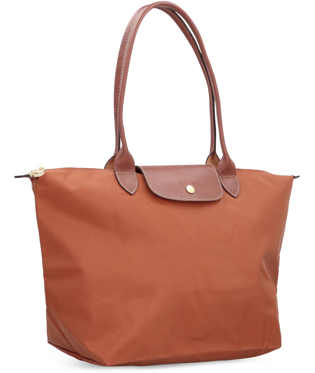 LONGCHAMP Коричневая тканевая сумка тоут, фото 3