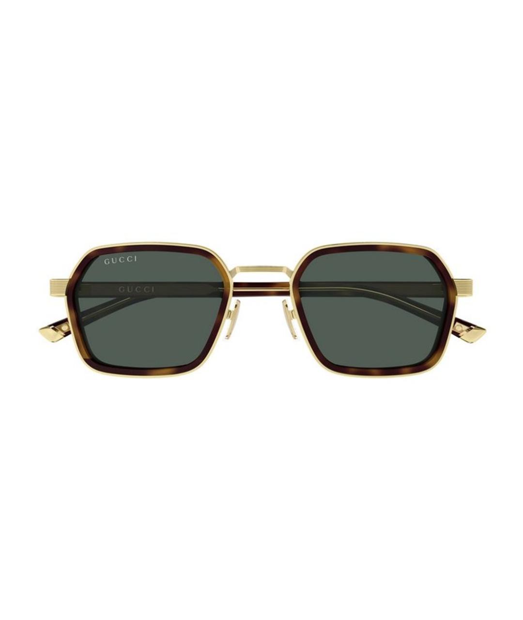 GUCCI Золотые металлические солнцезащитные очки, фото 2