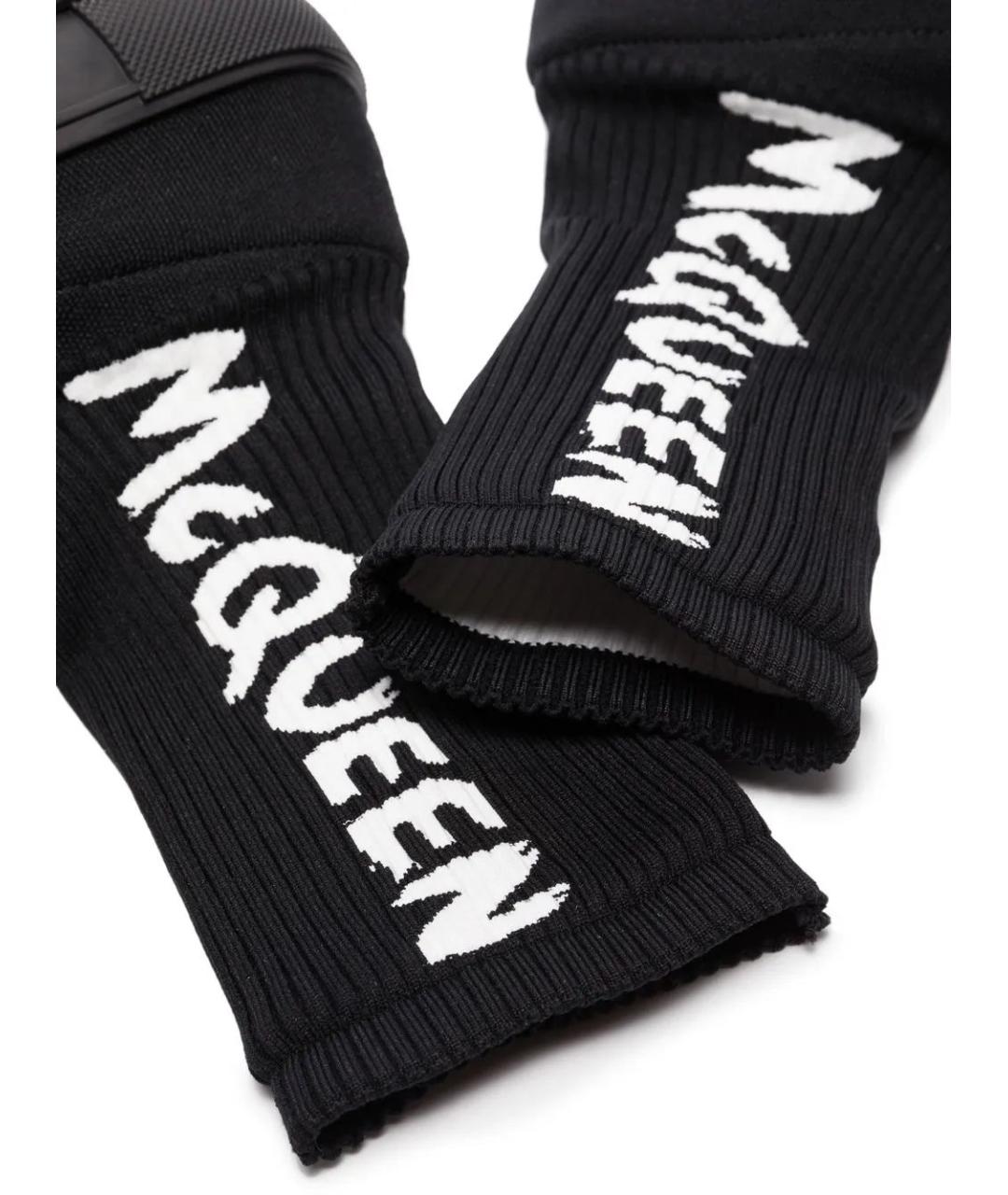 ALEXANDER MCQUEEN Черные синтетические высокие ботинки, фото 4