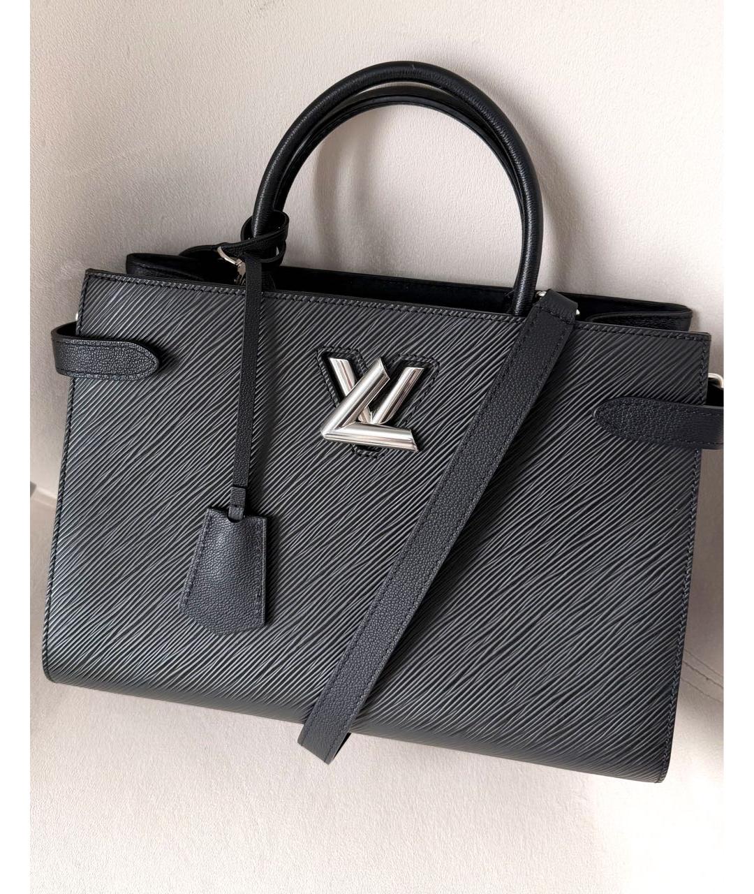 LOUIS VUITTON Черная кожаная сумка тоут, фото 2