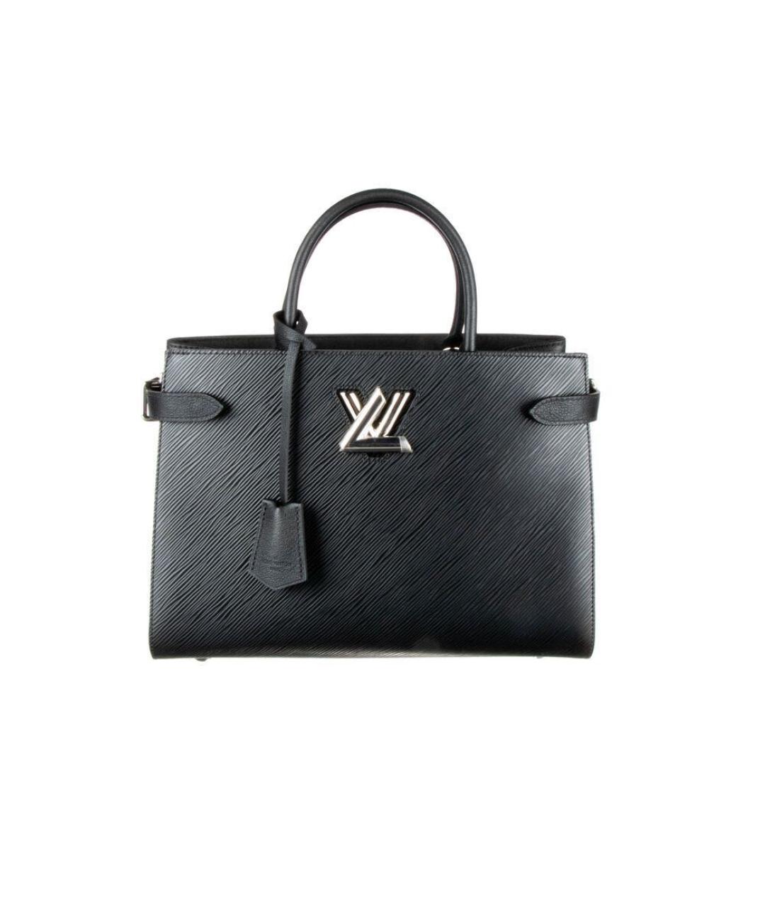 LOUIS VUITTON Черная кожаная сумка тоут, фото 6