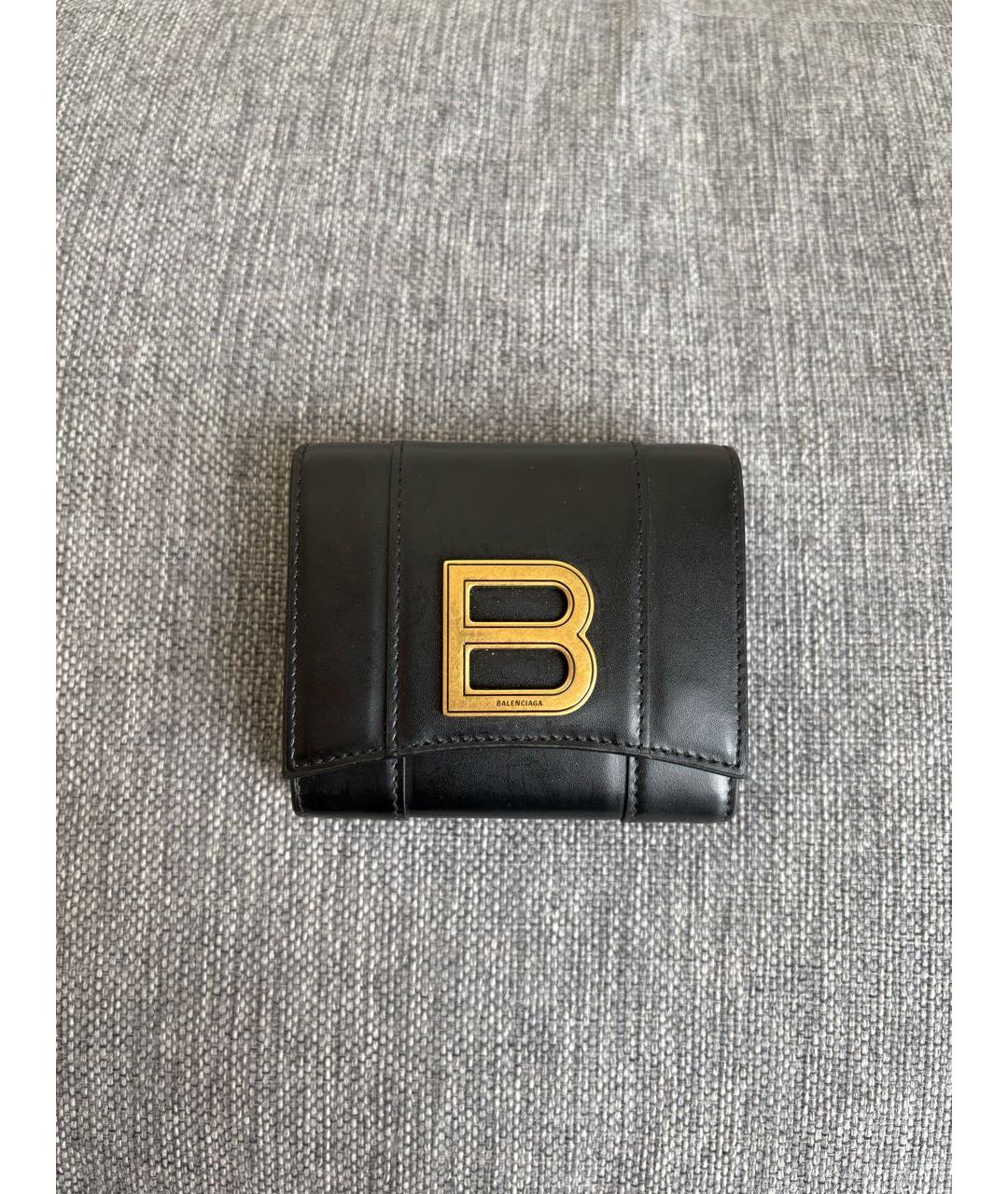 BALENCIAGA Черный кожаный кошелек, фото 5
