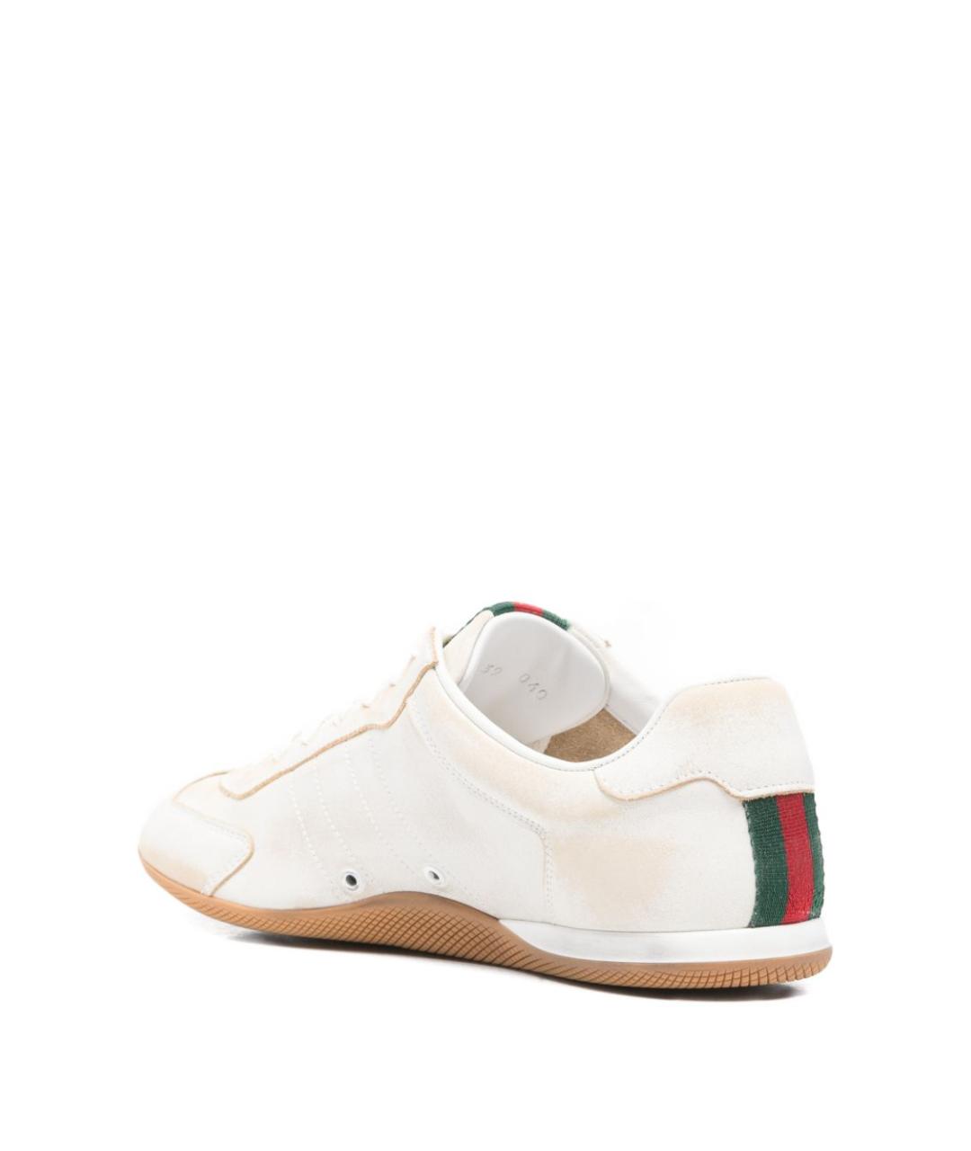 GUCCI Бежевые кожаные кроссовки, фото 2
