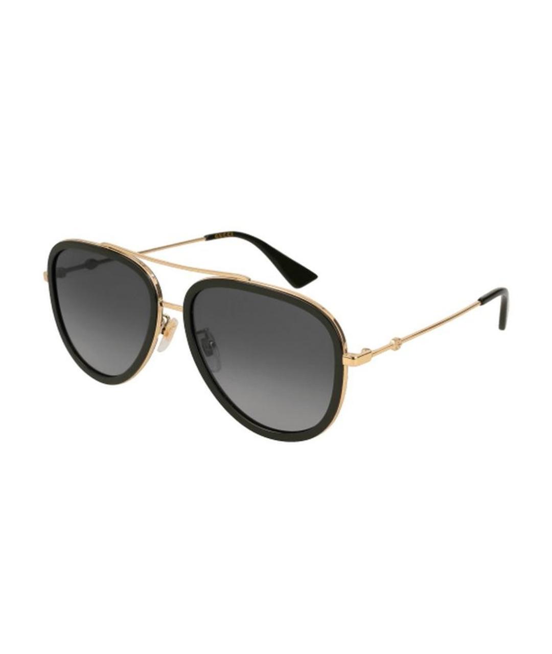GUCCI Черные металлические солнцезащитные очки, фото 1