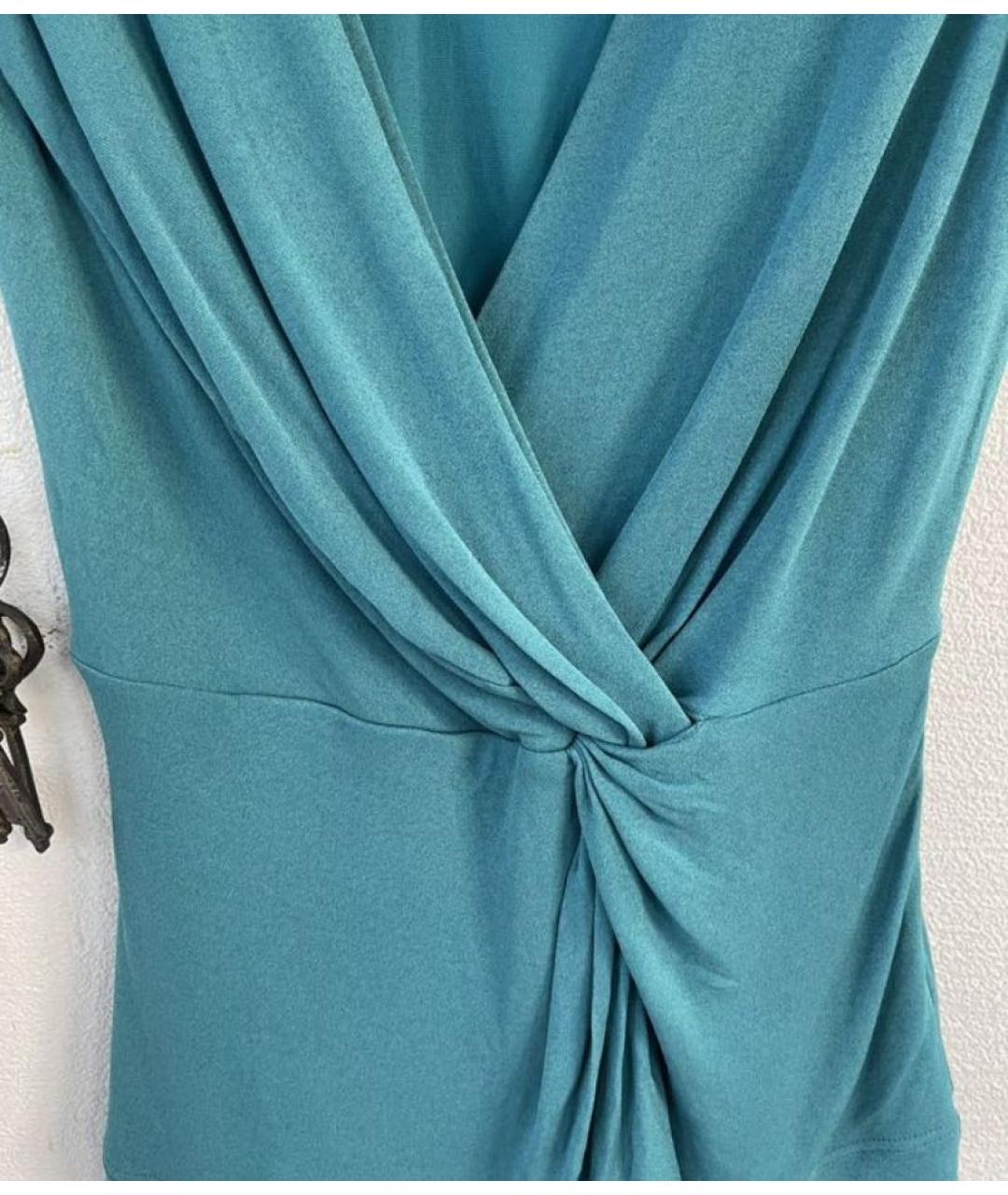 GUCCI Бирюзовая ацетатная блузы, фото 5