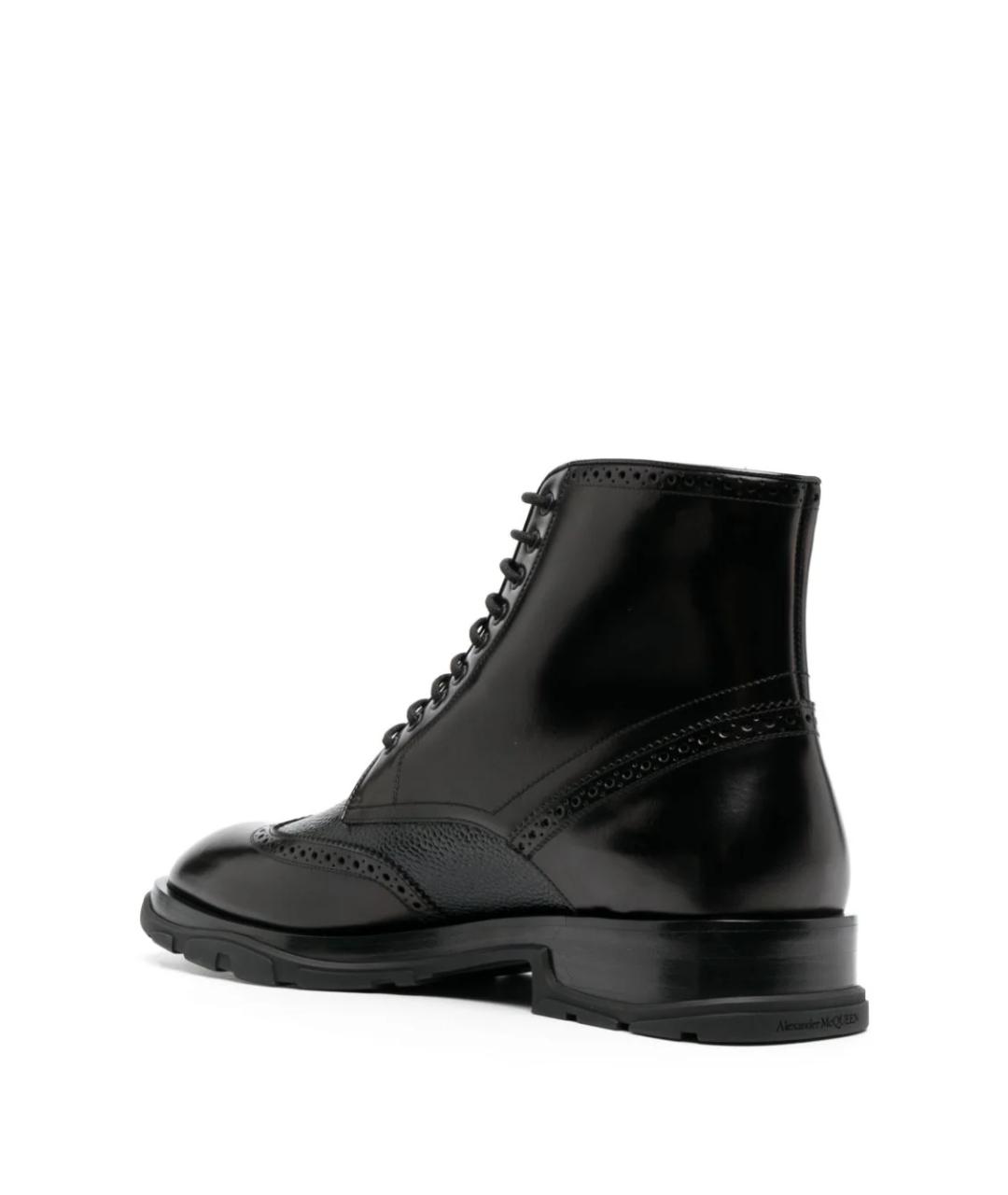 ALEXANDER MCQUEEN Черные высокие ботинки из лакированной кожи, фото 2
