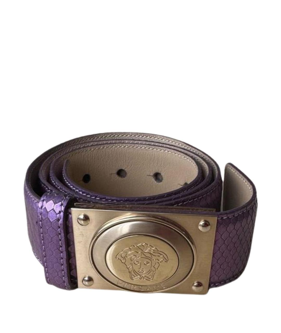 VERSACE Фиолетовый кожаный ремень, фото 1