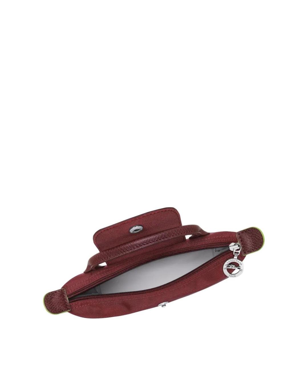 LONGCHAMP Бордовая тканевая сумка с короткими ручками, фото 3