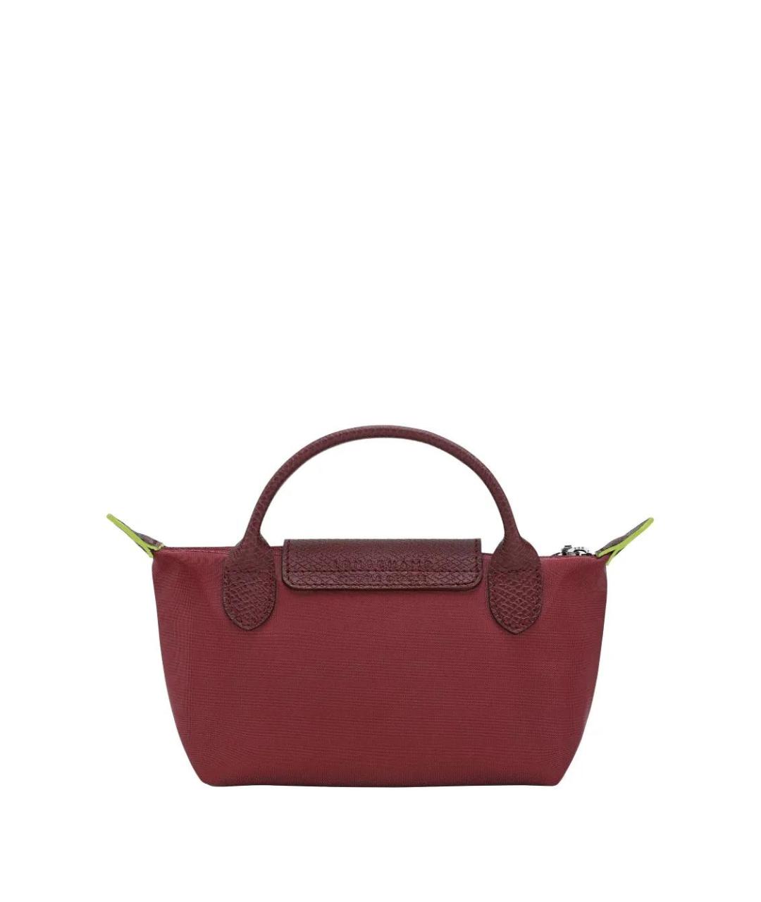 LONGCHAMP Бордовая тканевая сумка с короткими ручками, фото 5