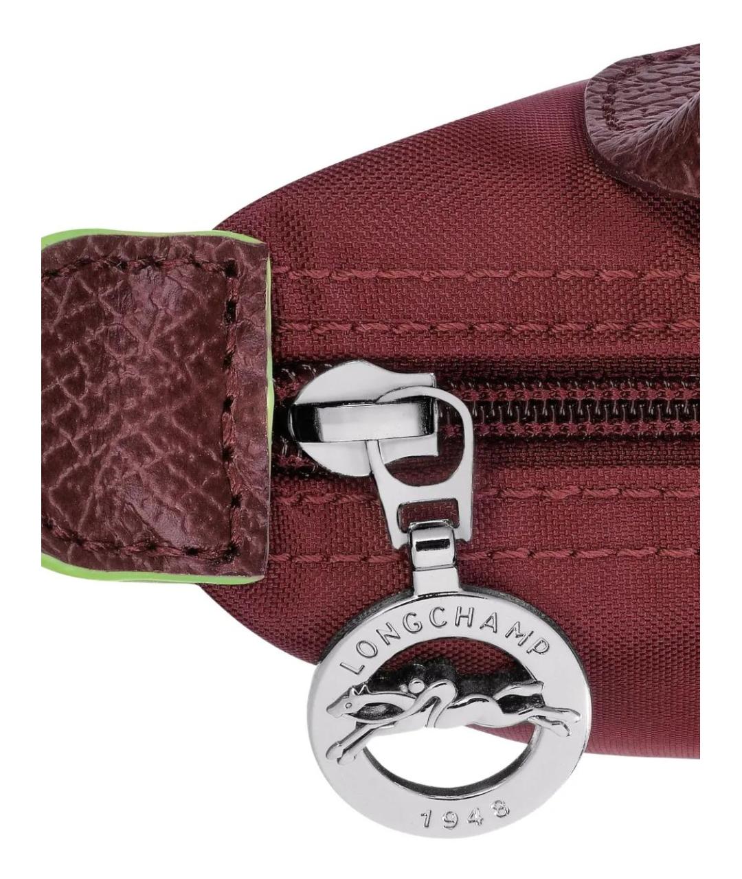 LONGCHAMP Бордовая тканевая сумка с короткими ручками, фото 4