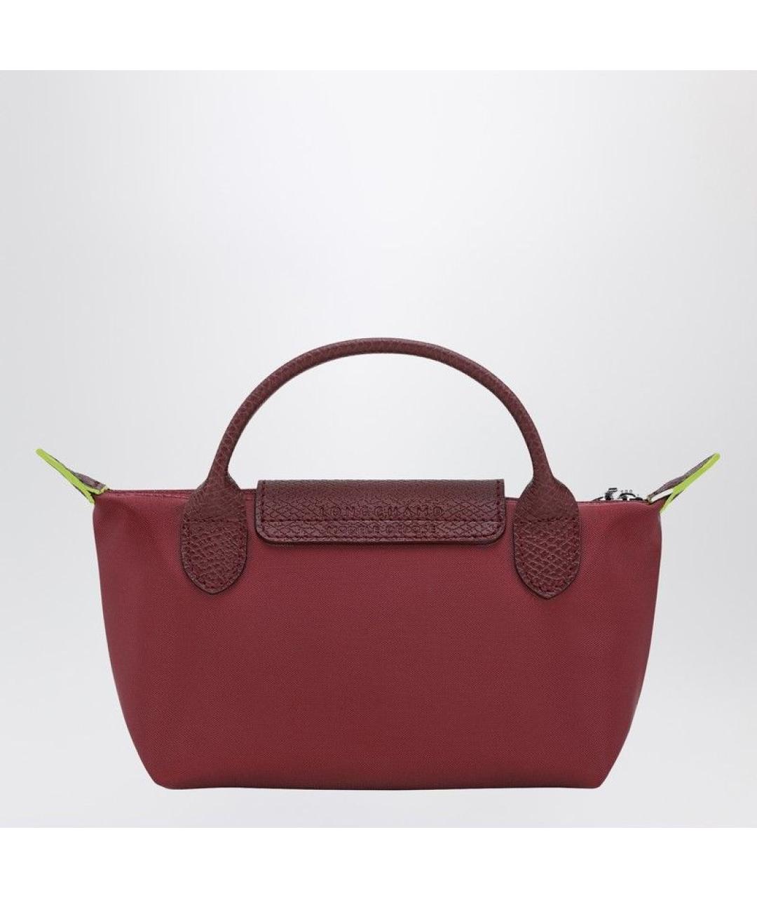 LONGCHAMP Бордовая тканевая сумка с короткими ручками, фото 2