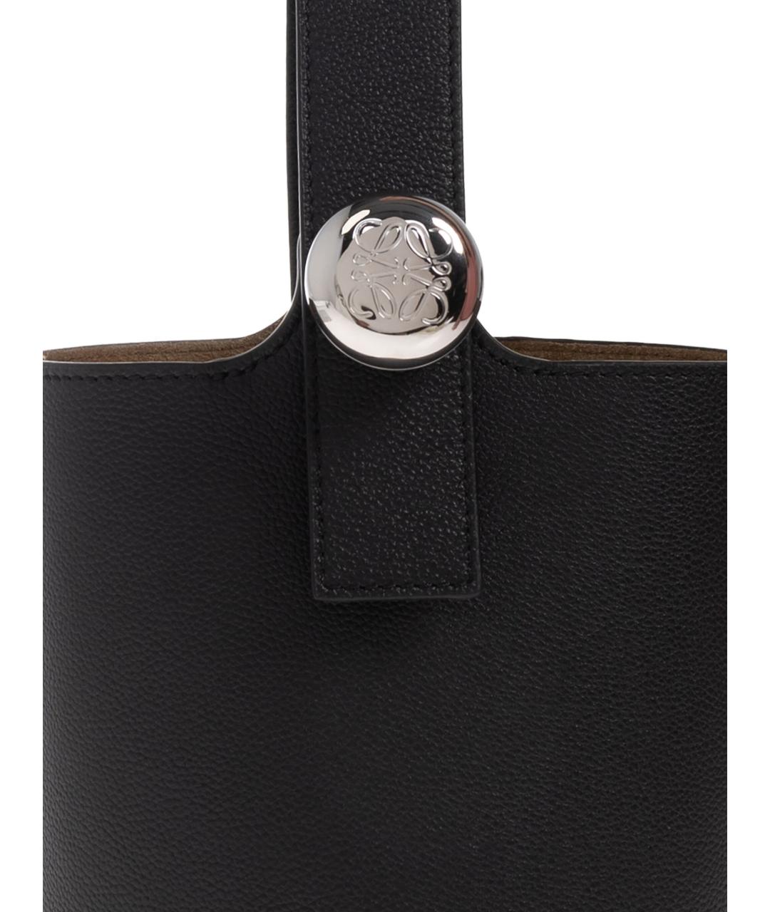 LOEWE Черная кожаная сумка тоут, фото 4