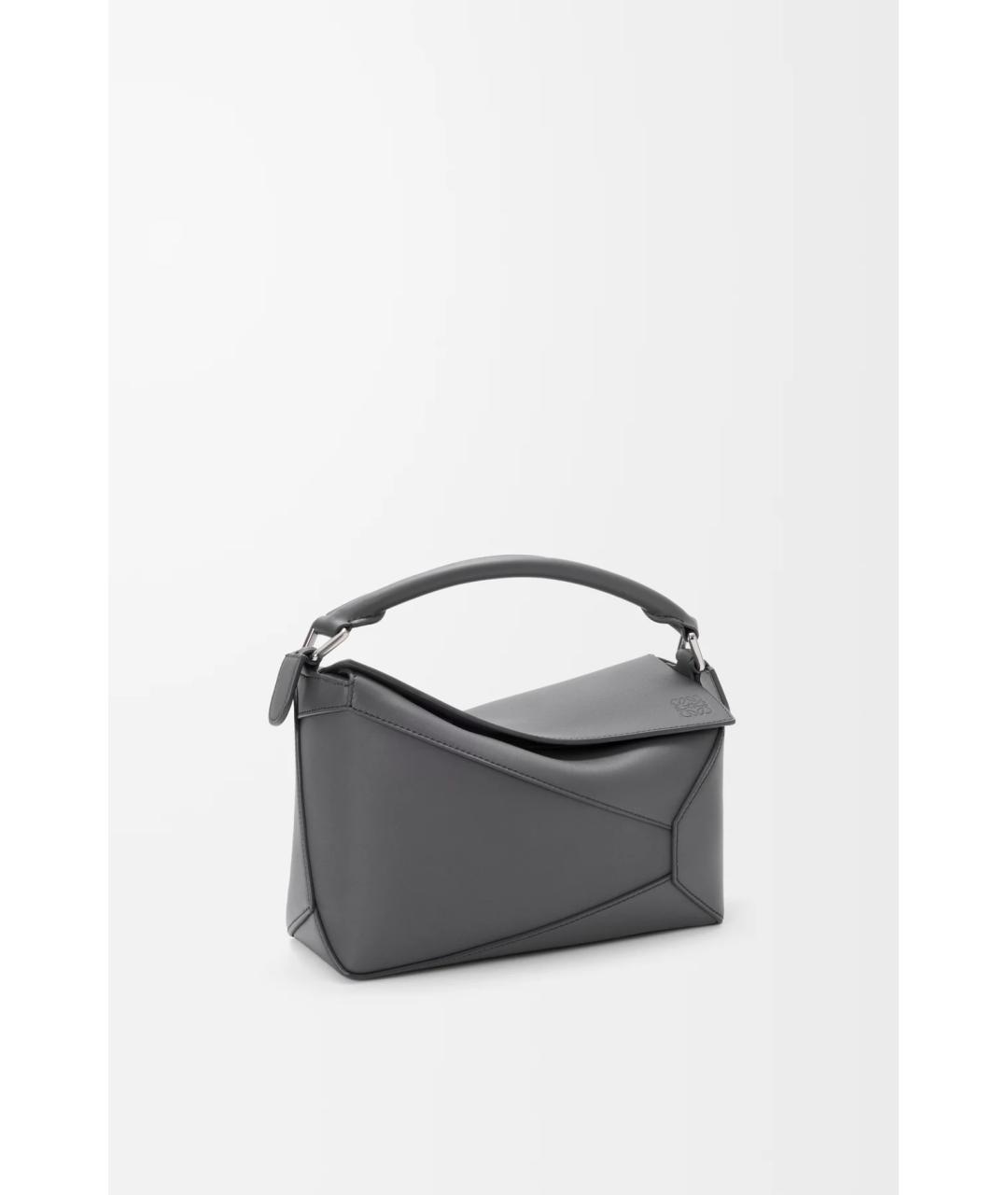 LOEWE Антрацитовая кожаная сумка через плечо, фото 2