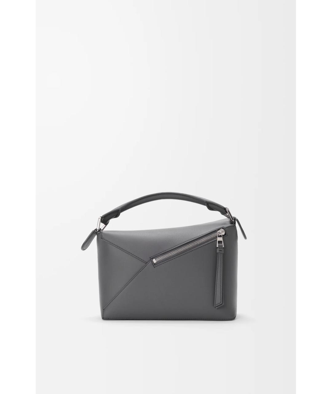 LOEWE Антрацитовая кожаная сумка через плечо, фото 4