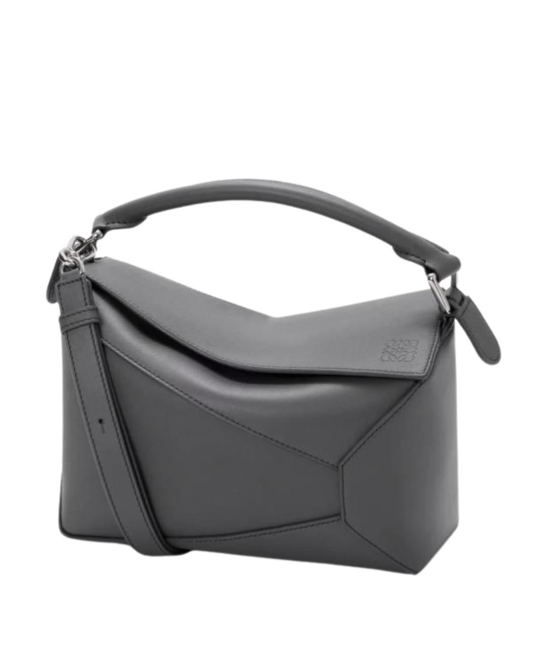 LOEWE Антрацитовая кожаная сумка через плечо, фото 1