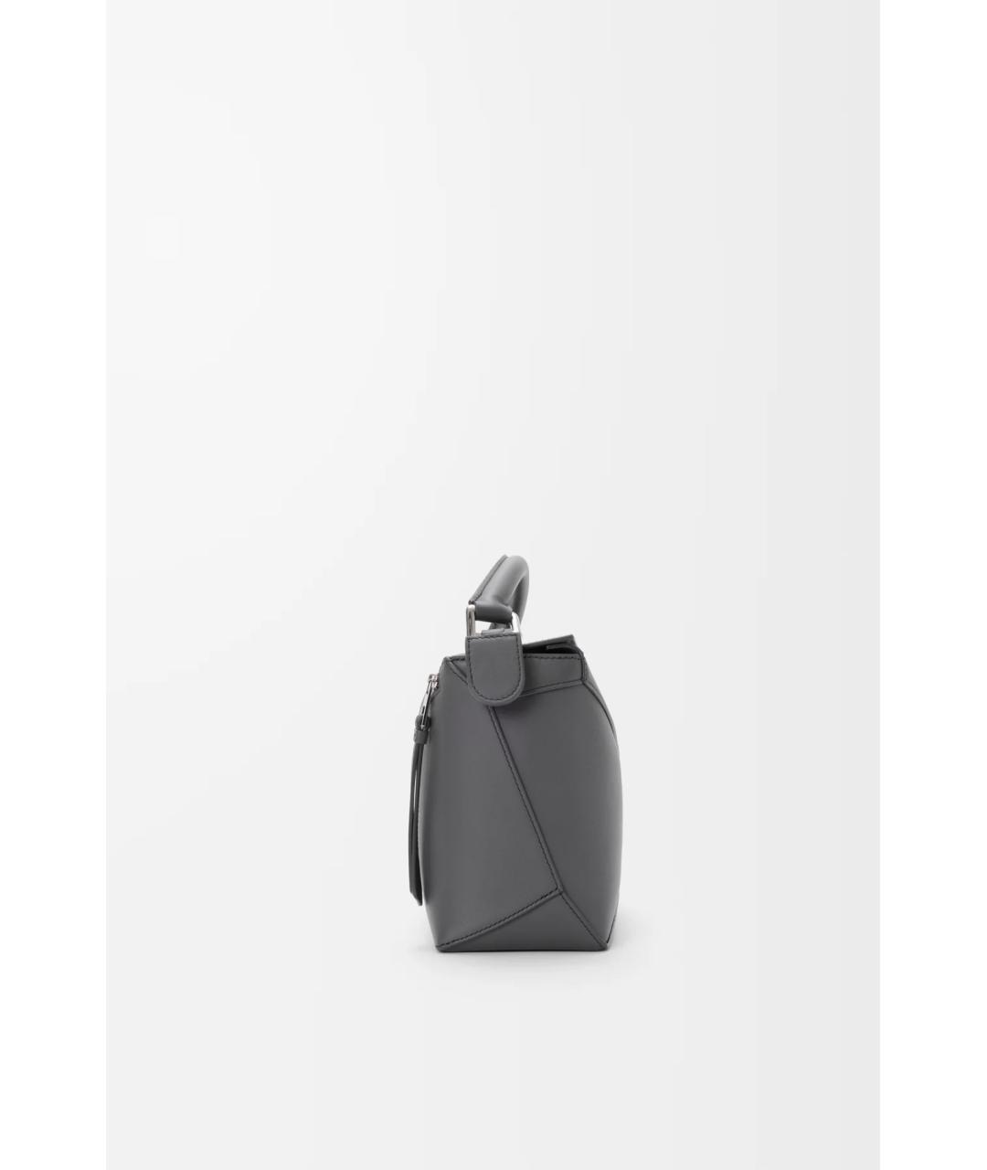LOEWE Антрацитовая кожаная сумка через плечо, фото 3