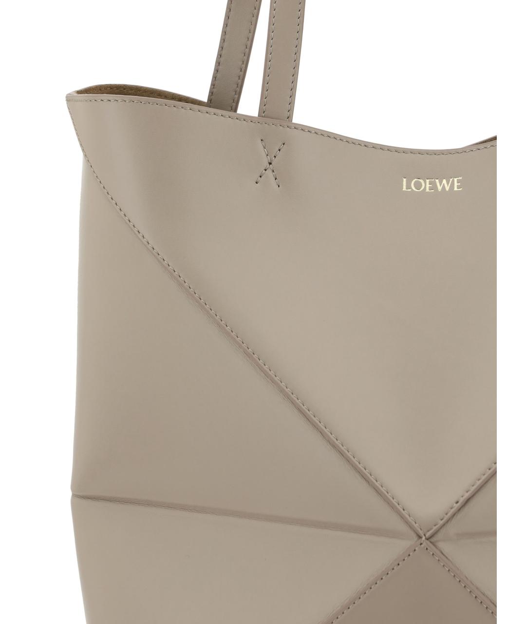 LOEWE Бежевая кожаная сумка через плечо, фото 5