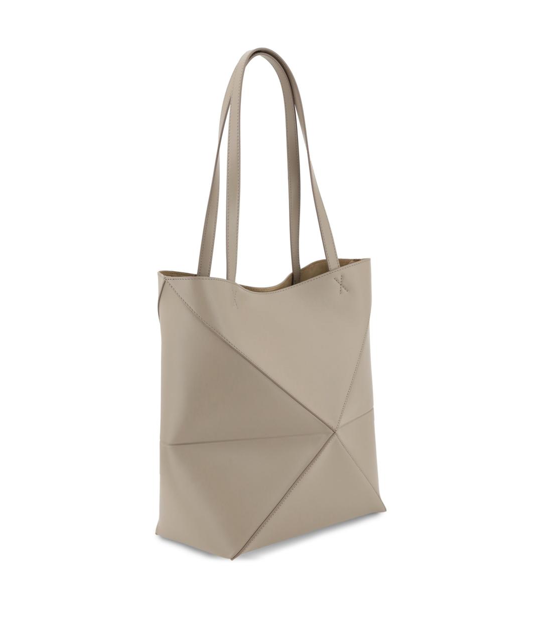 LOEWE Бежевая кожаная сумка через плечо, фото 2