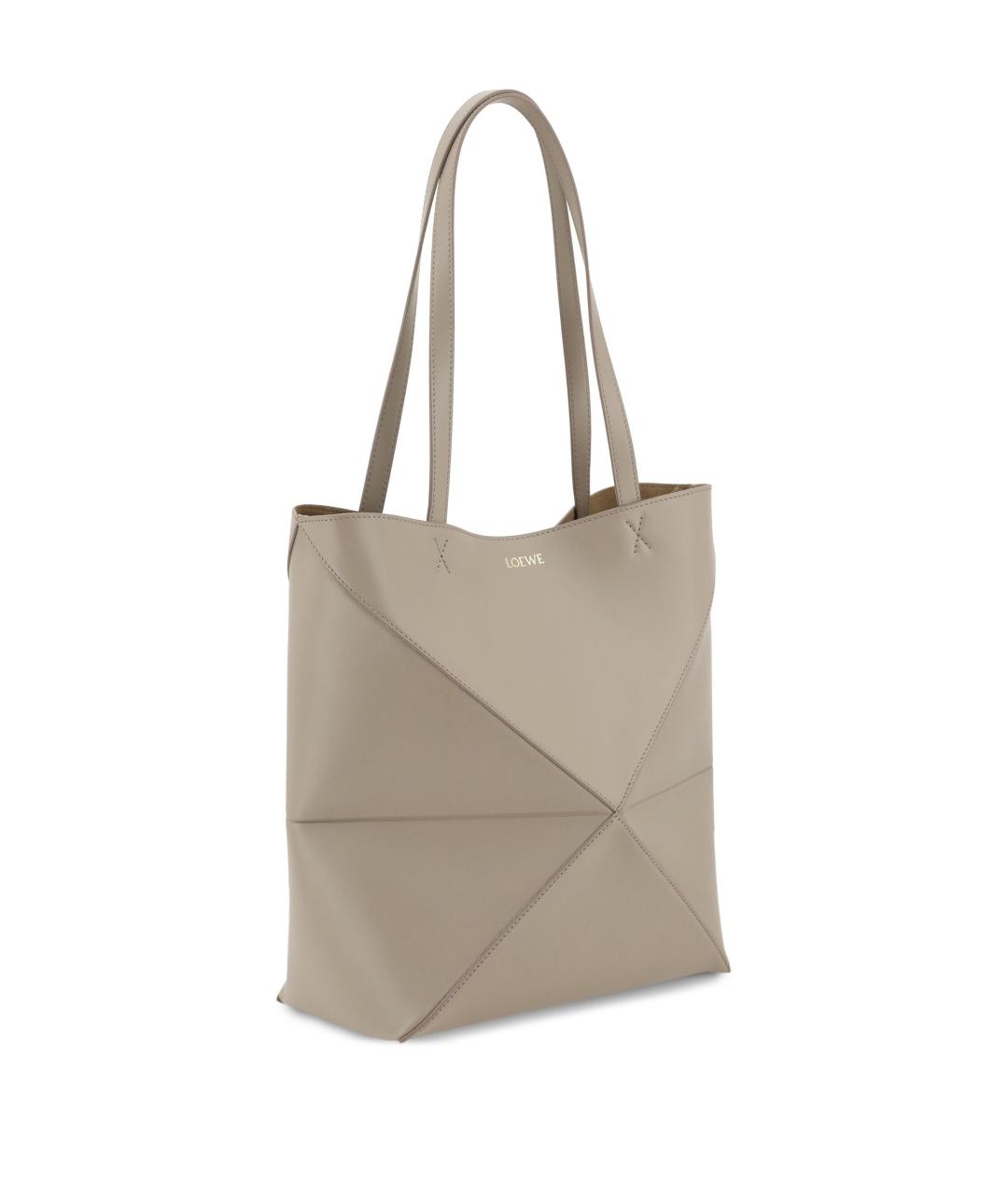 LOEWE Бежевая кожаная сумка через плечо, фото 3