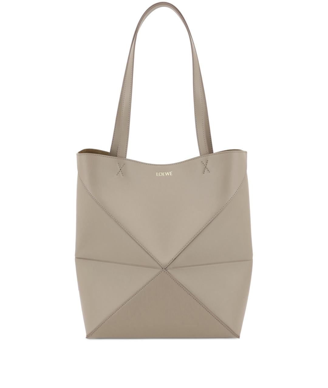 LOEWE Бежевая кожаная сумка через плечо, фото 1