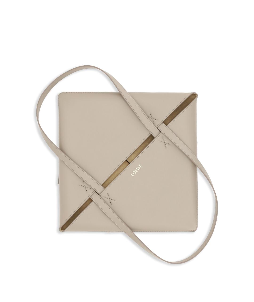 LOEWE Бежевая кожаная сумка через плечо, фото 4