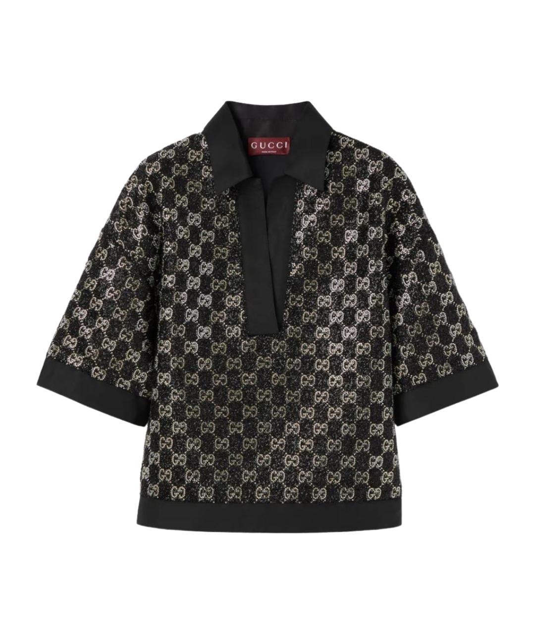 GUCCI Черная вискозная блузы, фото 1