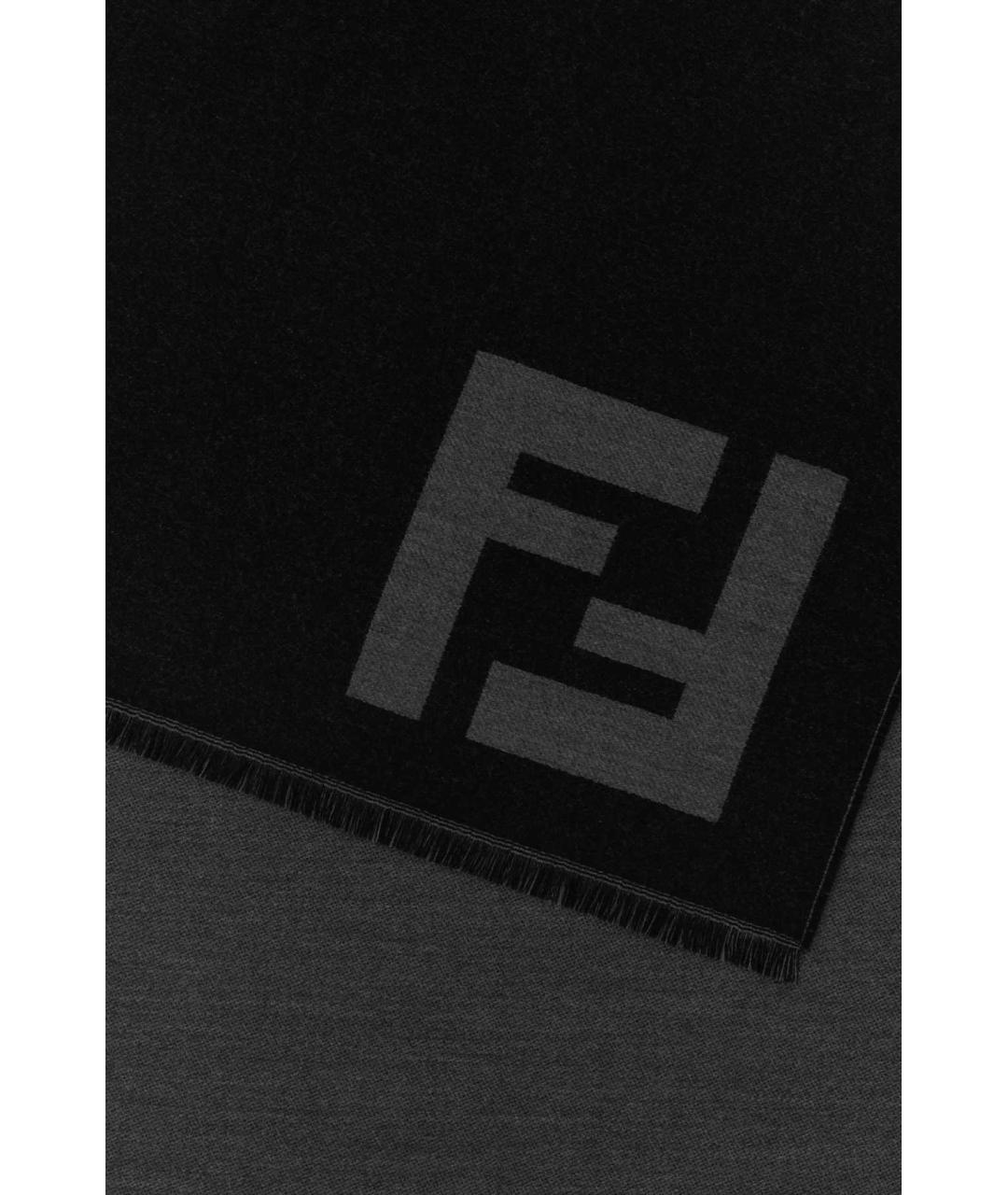 FENDI Черный шерстяной шарф, фото 2
