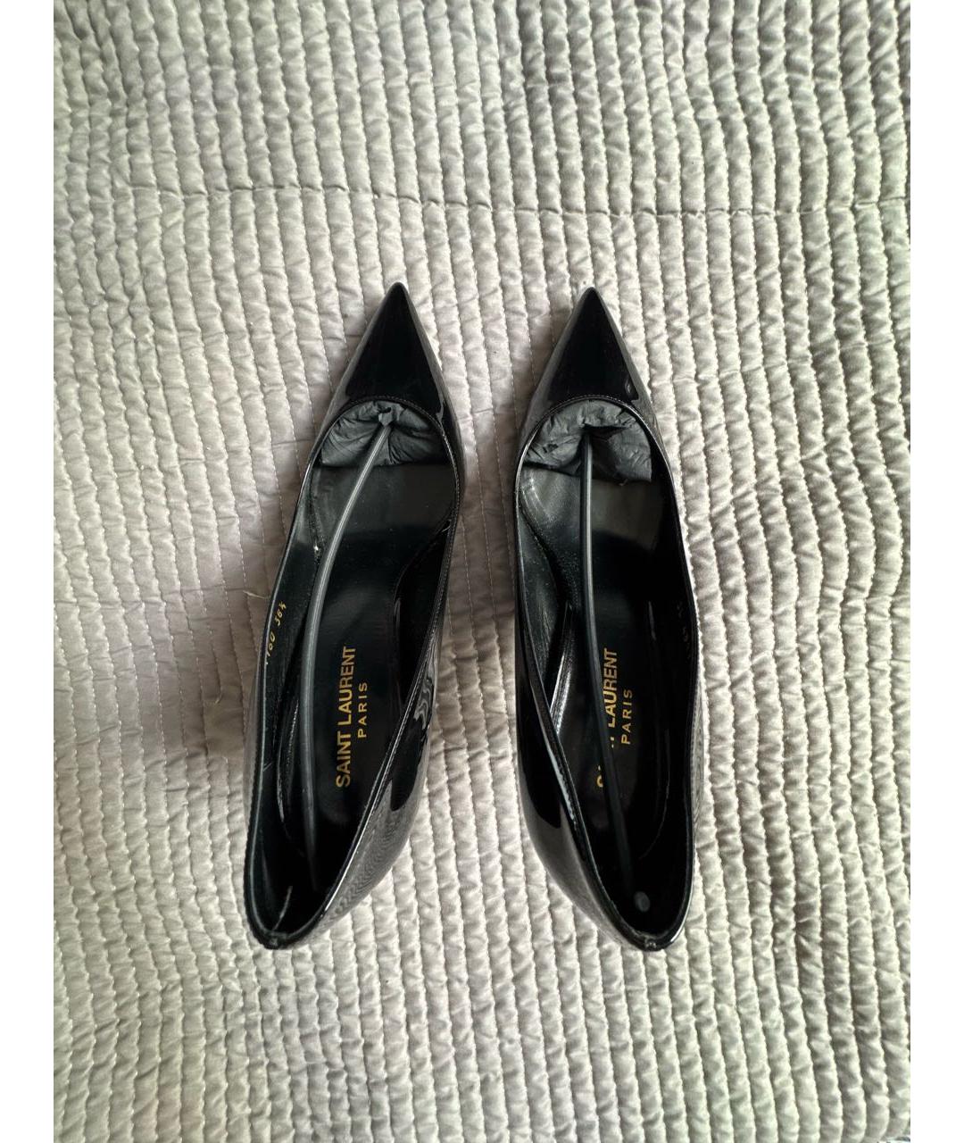 SAINT LAURENT Черные туфли из лакированной кожи, фото 3