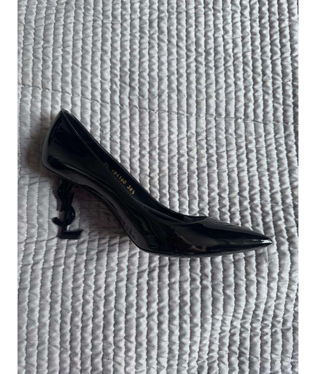 SAINT LAURENT Черные туфли из лакированной кожи, фото 6