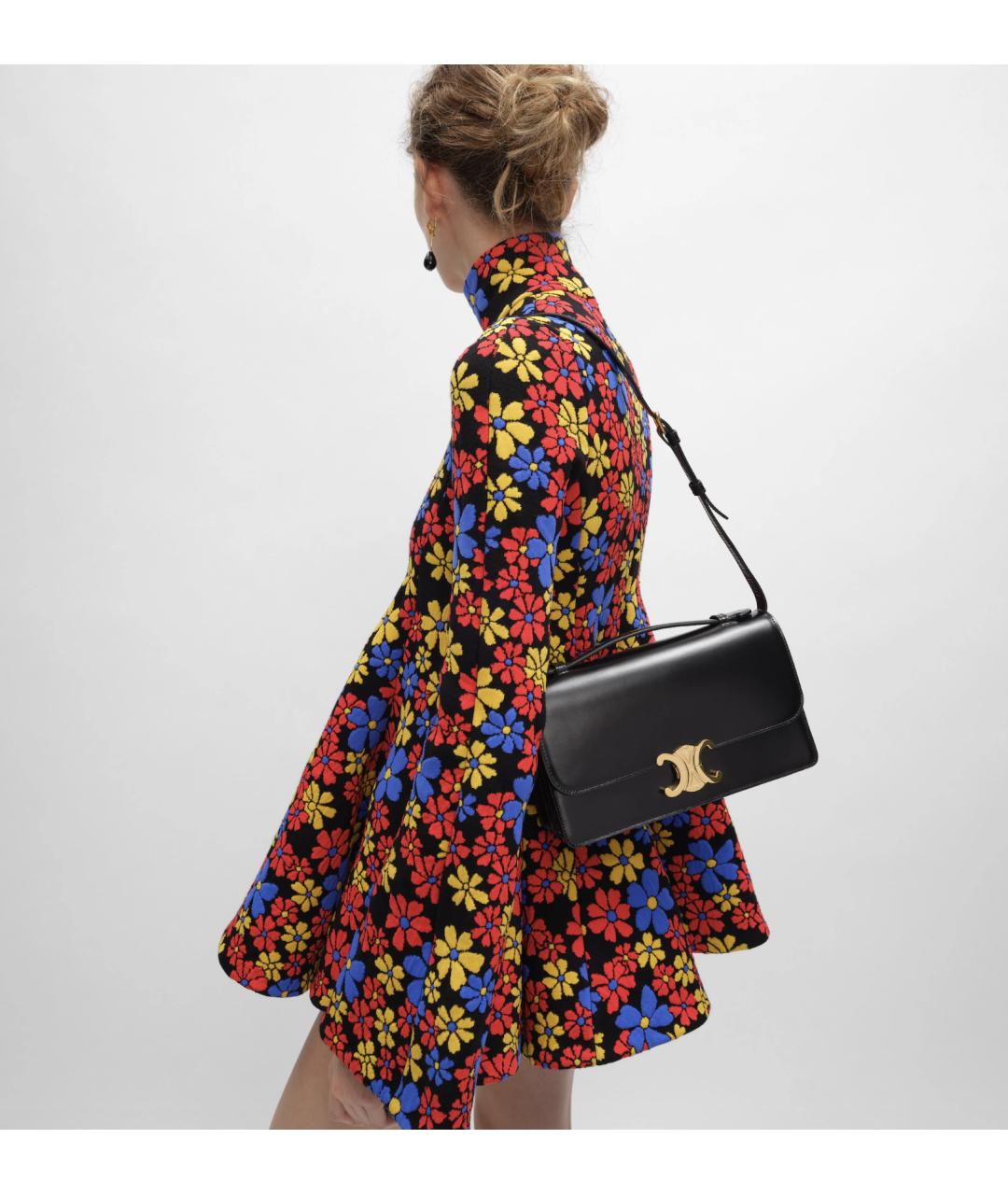 CELINE Черная кожаная сумка через плечо, фото 3