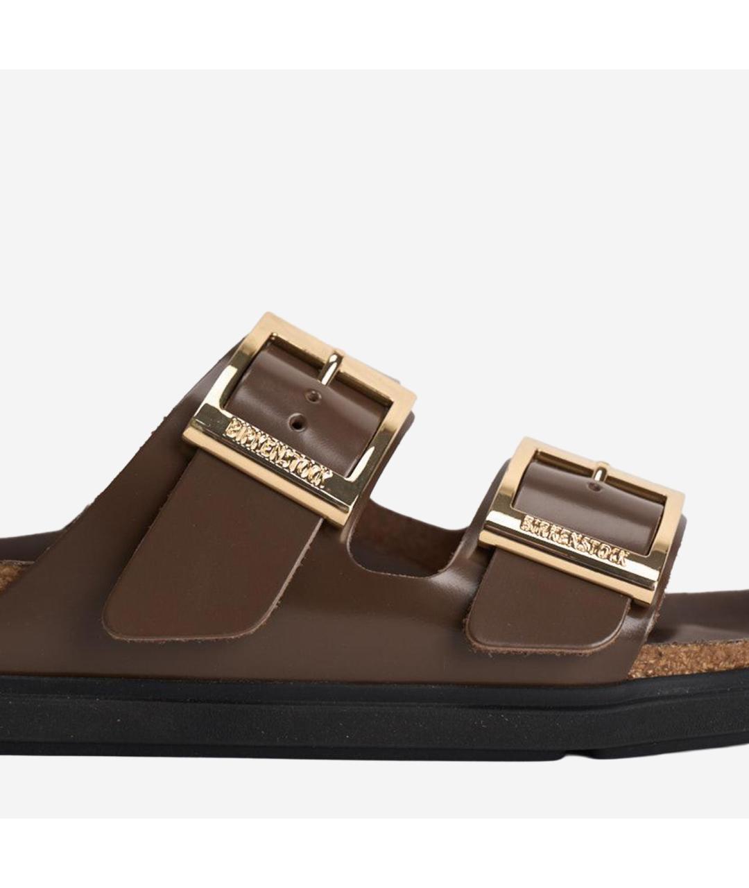 BIRKENSTOCK Коричневые кожаные сандалии, фото 5
