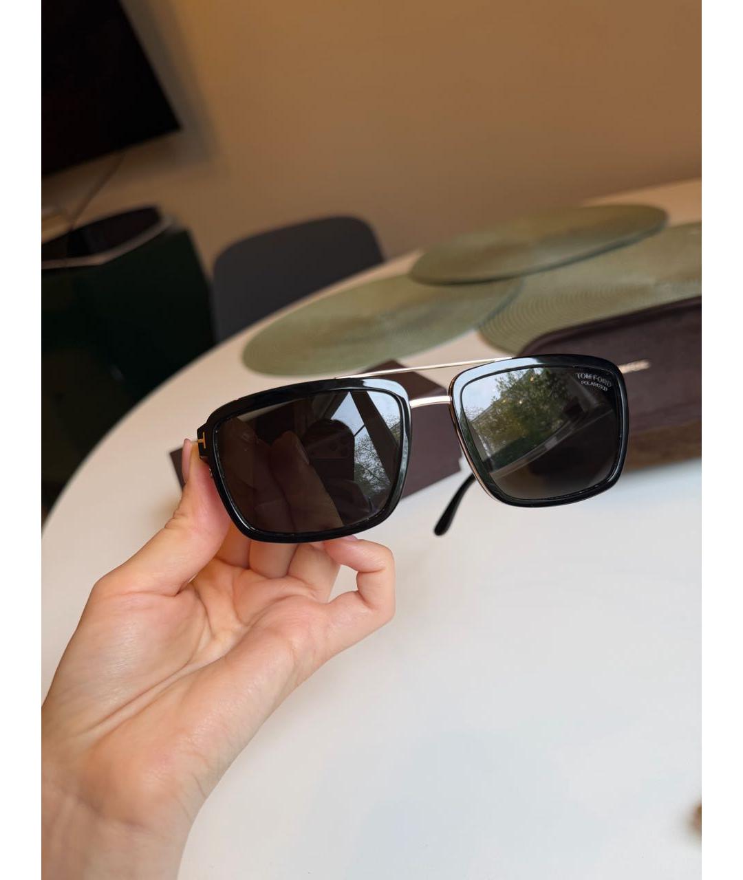 TOM FORD Черные пластиковые солнцезащитные очки, фото 8