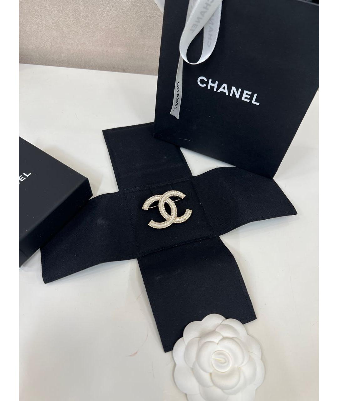 CHANEL Серебряная металлическая булавка / брошь, фото 2