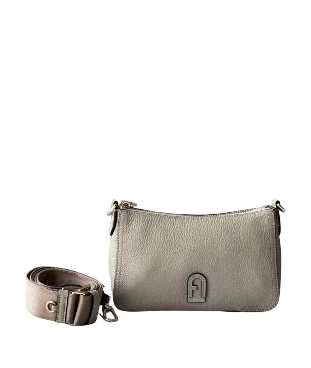 FURLA Бежевая кожаная сумка через плечо, фото 1